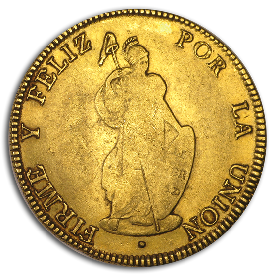 1845 Peru Gold 8 Escudos Fine 1845 Peru Gold 8 Escudos Fine